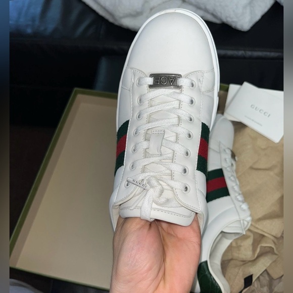 WOMEN'S GUCCI ACE SNEAKER WITH WEB - Picture 3 of 6